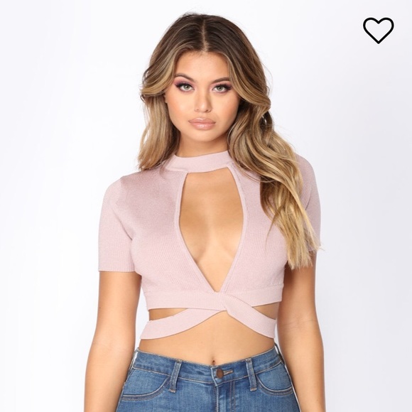 Fashion Nova Tops - Fashion Nova Karson Mock Neck Keyhole Top
